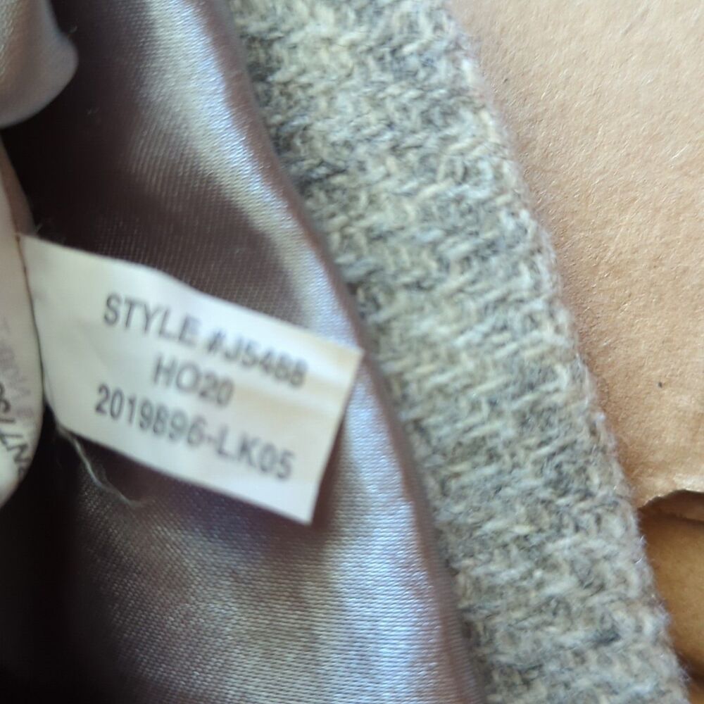 J.Crew Chateau Parka Coat Womens 2 Stadium Cloth Gray Wool Nello Gori Fur Trim - Picture 9 of 9